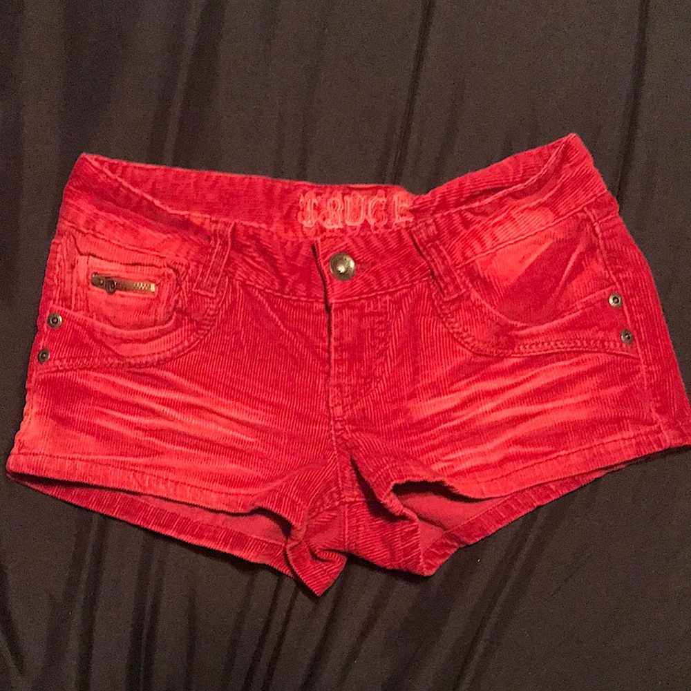 TRUCE Deep Red Corduroy Shorts